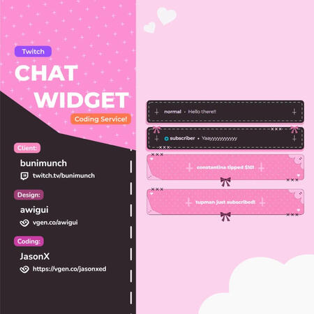 Custom Coding for Twitch Chat for bunimunch (design by @awigui)